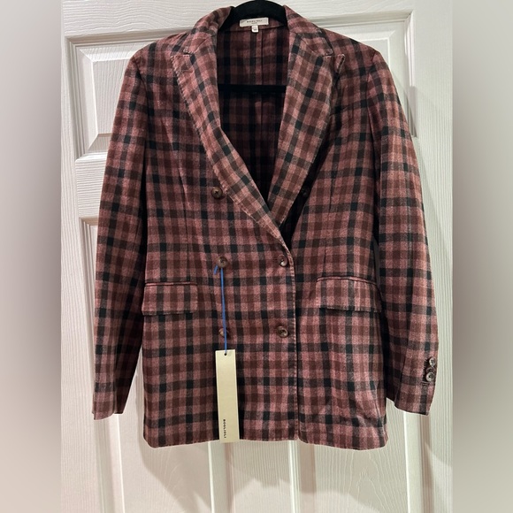 NWT Boglioli Milano Italian Double-Breasted Checked Blazer Multicolor Size 40 - Picture 1 of 10